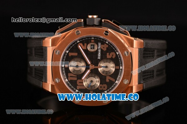 Audemars Piguet Royal Oak Offshore Clone AP Calibre 3126 Automatic Rose Gold with Arabic Numeral Markers and Black Dial (EF) - Click Image to Close